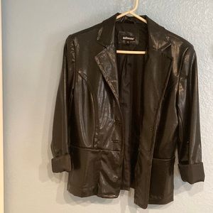 Women’s Dollhouse Black patent leather jacket, size large, pre-loved condition.